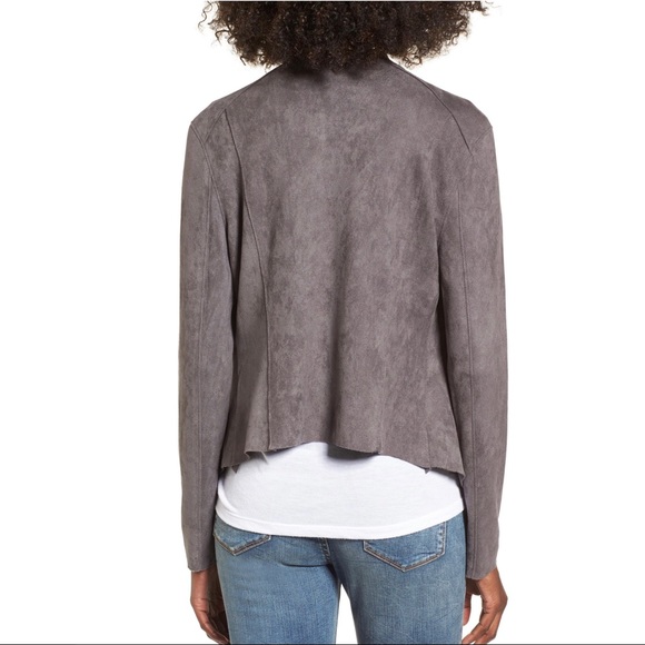 NEW BLANKNYC GREY FAUX SUEDE DRAPE FRONT JACKET - Picture 7 of 9